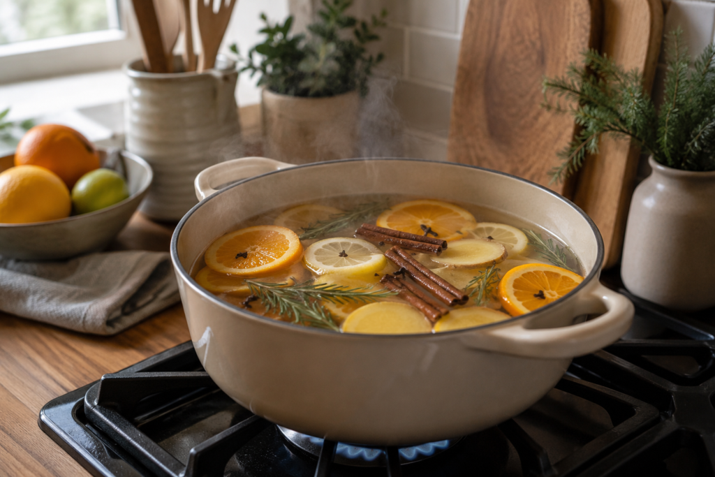 Simmer pot recipes for colds and flu season.