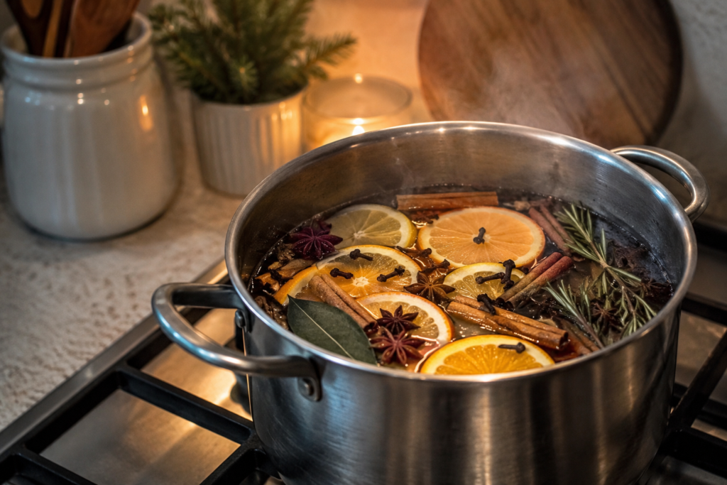 Orange clove simmer pot recipe.