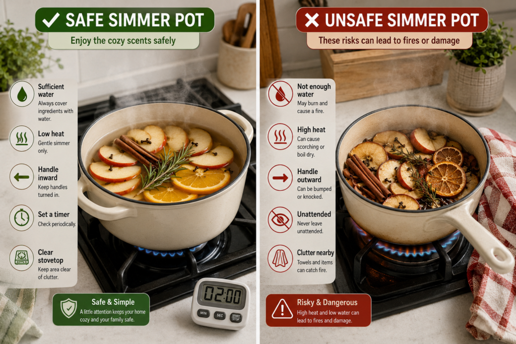 Simmer pot safety.