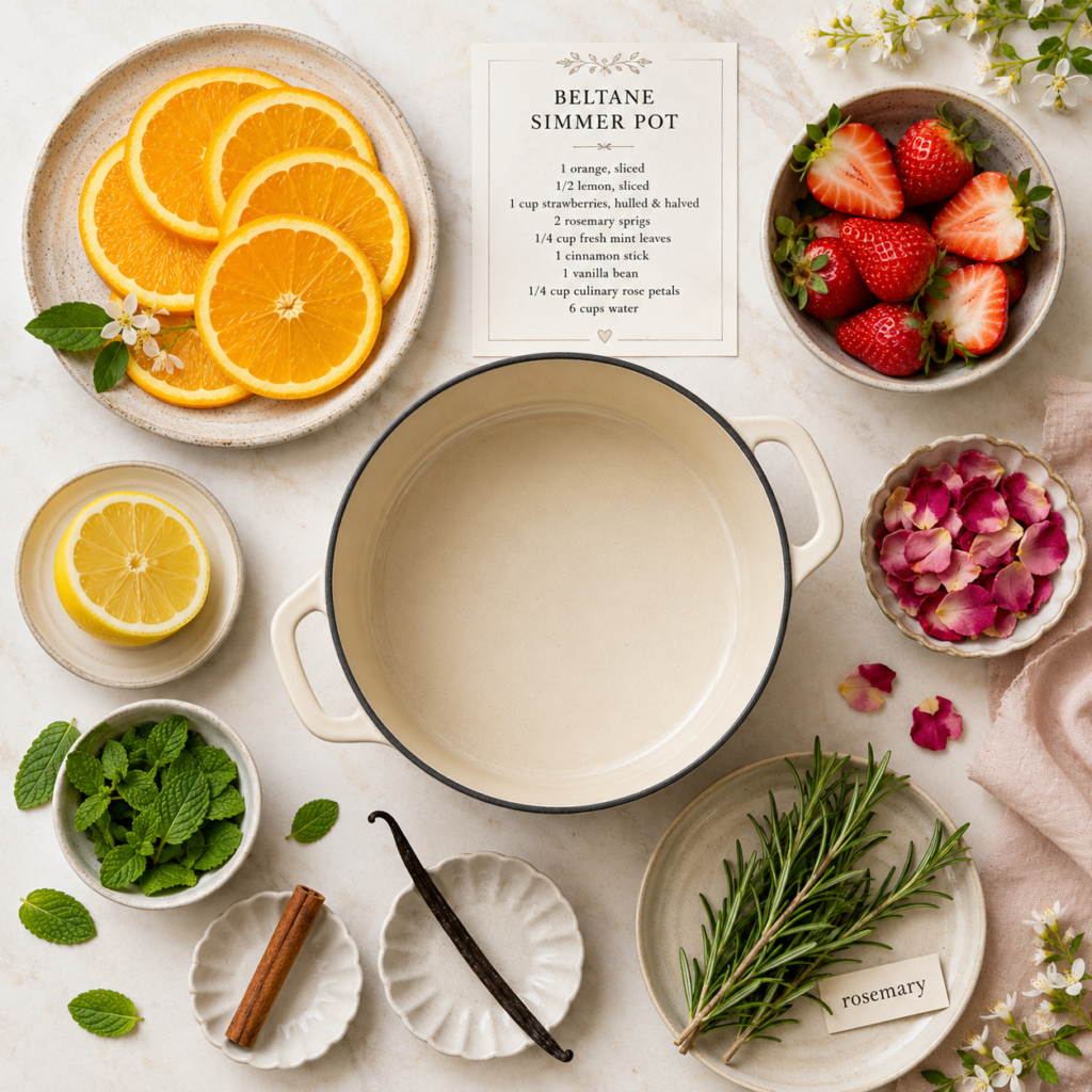Beltane ingredients.
