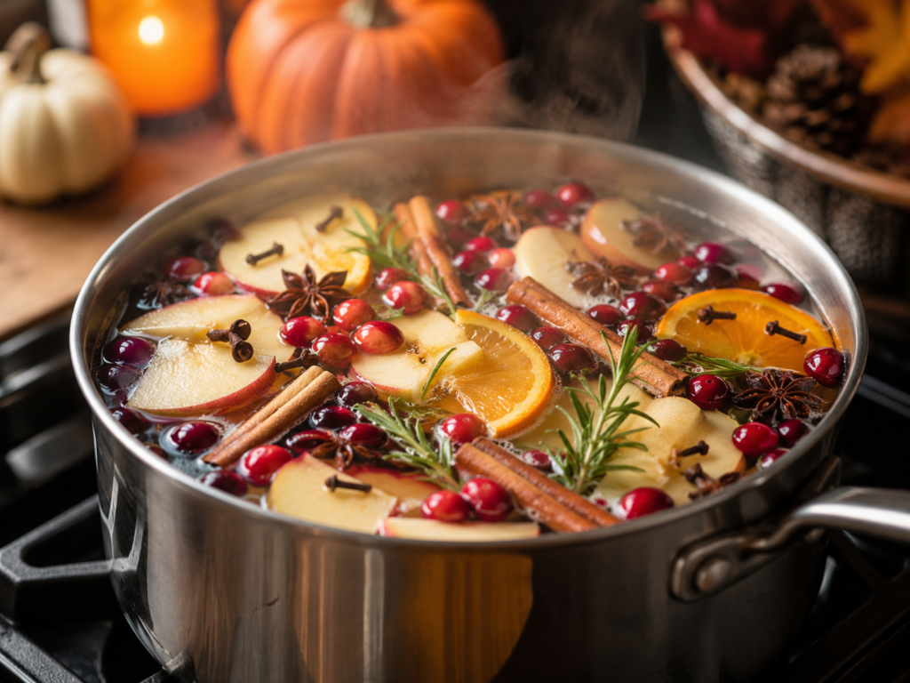 Apple orange cranberry simmer pot.