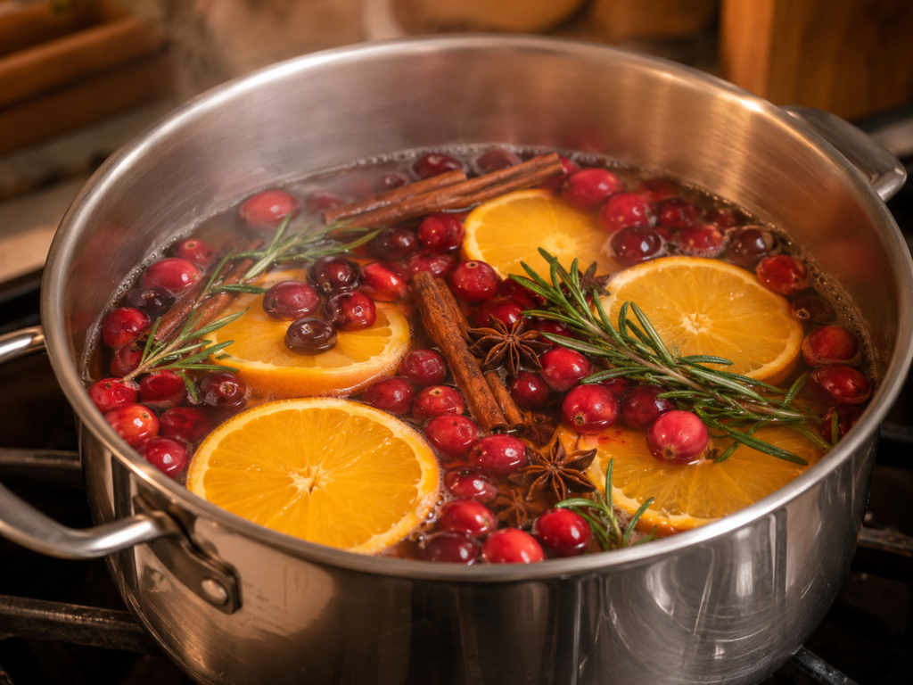 Christmas simmer pot at a gentle simmer.