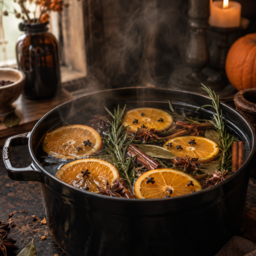 Witchy orange rosemary simmer pot.