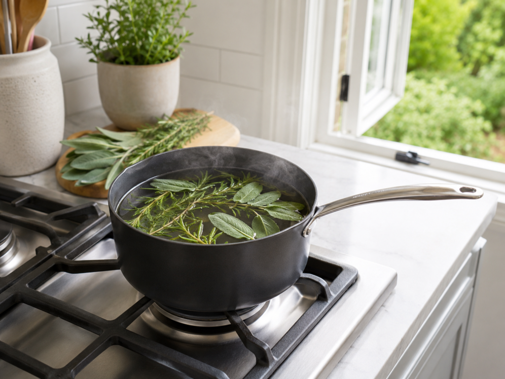 Light simmer pot.