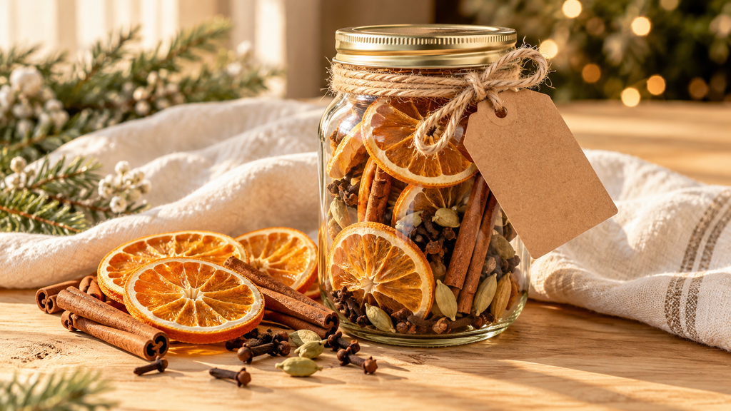 Dried citrus simmer pot gift jar