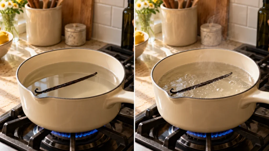 Warm water versus gentle simmer